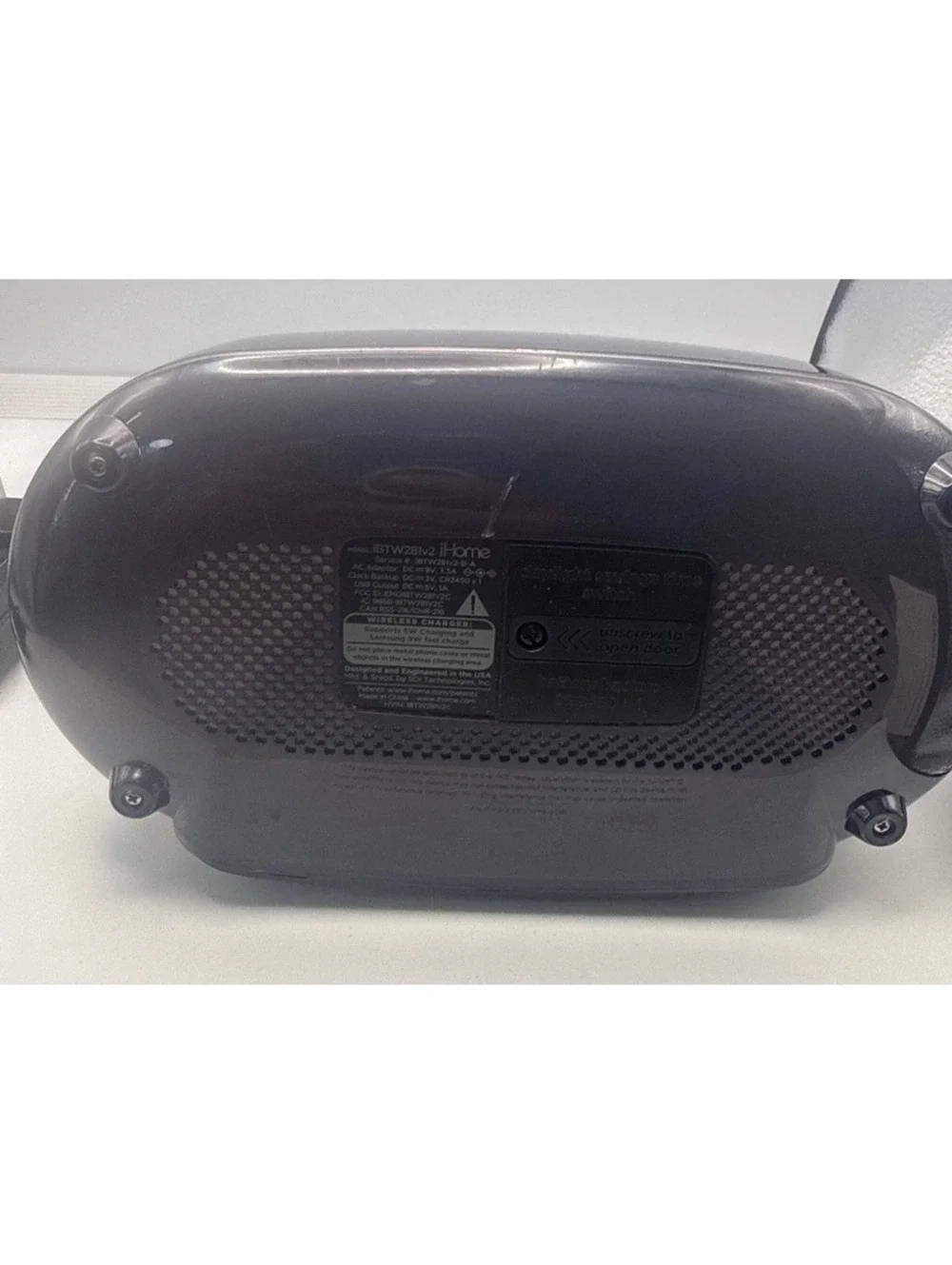 iHome Digital Alarm Clock with Wireless Charging and Bluetooth Speaker